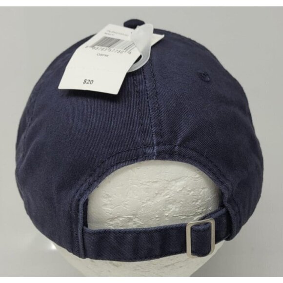 Campground Hat Men Navy Blue Summer Camping, Cotton Woven Embroidered Adjustable - Picture 3 of 5